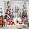 2pcs Festive Christmas & Green Pine Print Curtains,Rod Pocket Design for Easy Hanging, Perfect for Living Room, Office,Bedroom