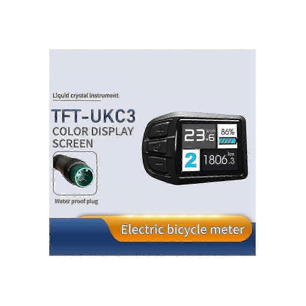 Lcd Tft Ukc3 Display Speed Battery Time Indicator for Electric Bicycle 24v 36v 48v Motor Conversion