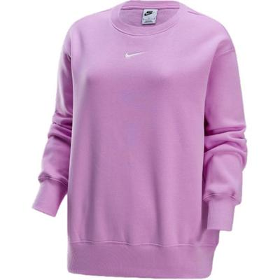 Sportswear Phoenix Fleece Solid Color Versatile Crewneck Pullover Long Sleeve Sweatshirt Women Sweatshirt High-Contrast-Pink DQ5734632
