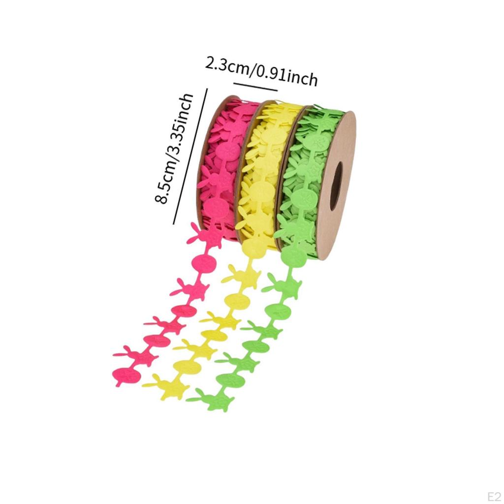 3 Pieces Easter Ribbons Bunny Egg Ribbon Versatile DIY Crafts Gift Wrapping Roll for