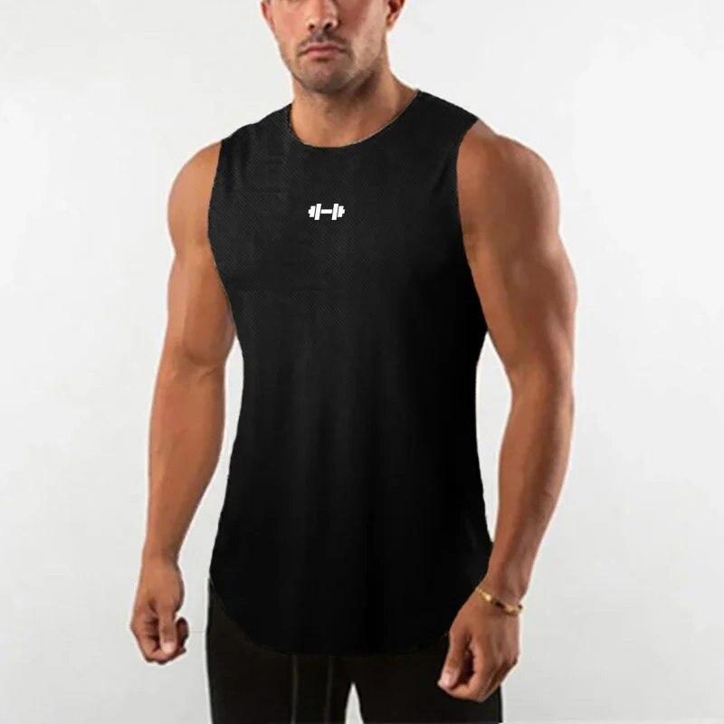 Do The Work Dropship Summer Men's Quick-drying Printed Basketball Bodybuilding Fitness Breathable Gyms Sports O-neck Tank Top