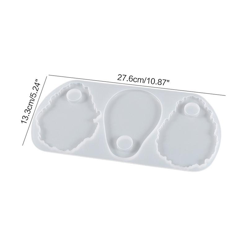 Cosmetic Makeup Palette Spatula Tool Resin Casting Mold Eye Shadow Makeup Irregular Round Palette Panel Mould Craft Tool