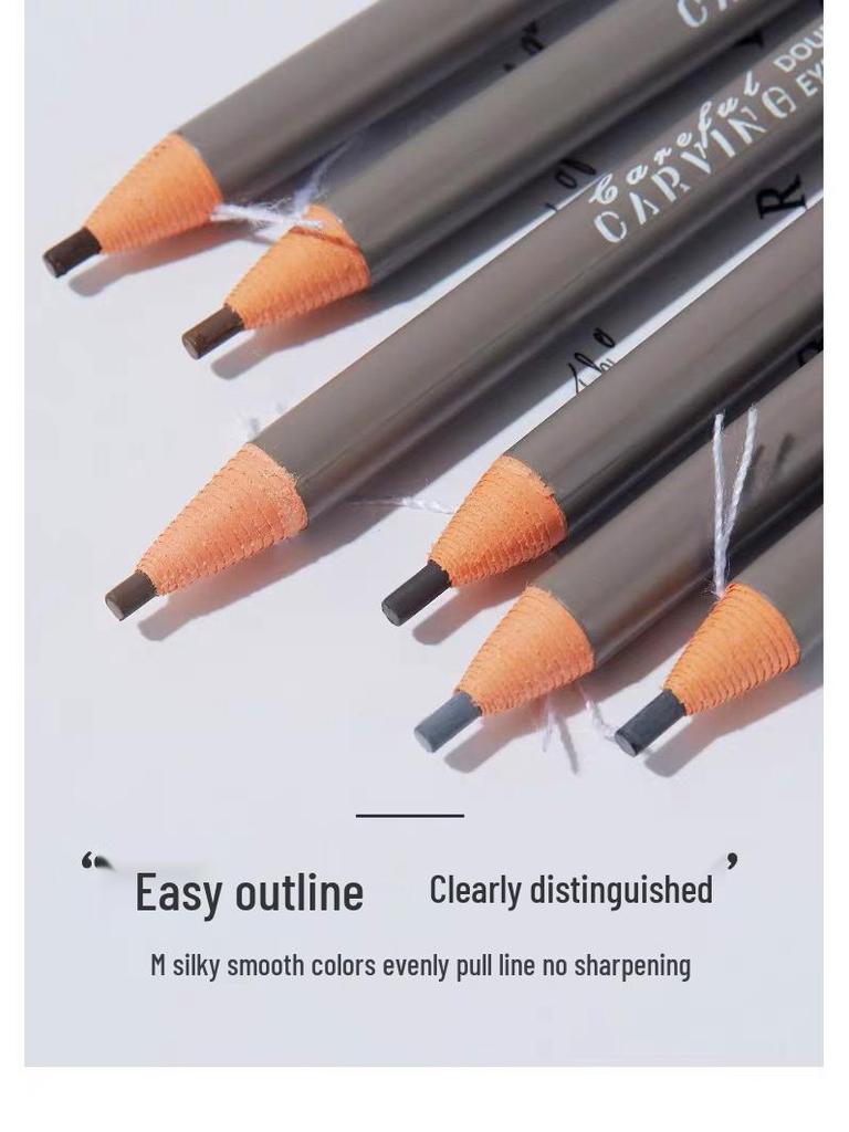 Haozhuang Dual End Eyebrow Pencil: Ultra-Fine, Waterproof, Smudge-Proof, Long-lasting for Natural Brows.