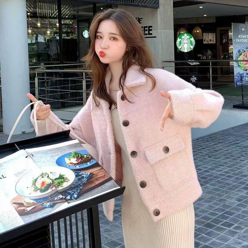 Women's Korean-Style Faux Mink Fur Short Coat for Autumn/Winter Versatile Gold Mink Top