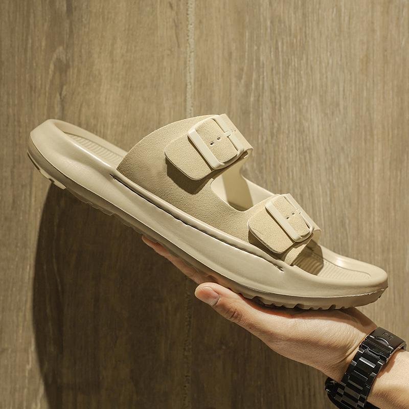 Fashion Beach Summer Men's Slippers Minimalist Trendy  Designer Style Outdoor Fashion Street Comfortable Classic Black Shoes New