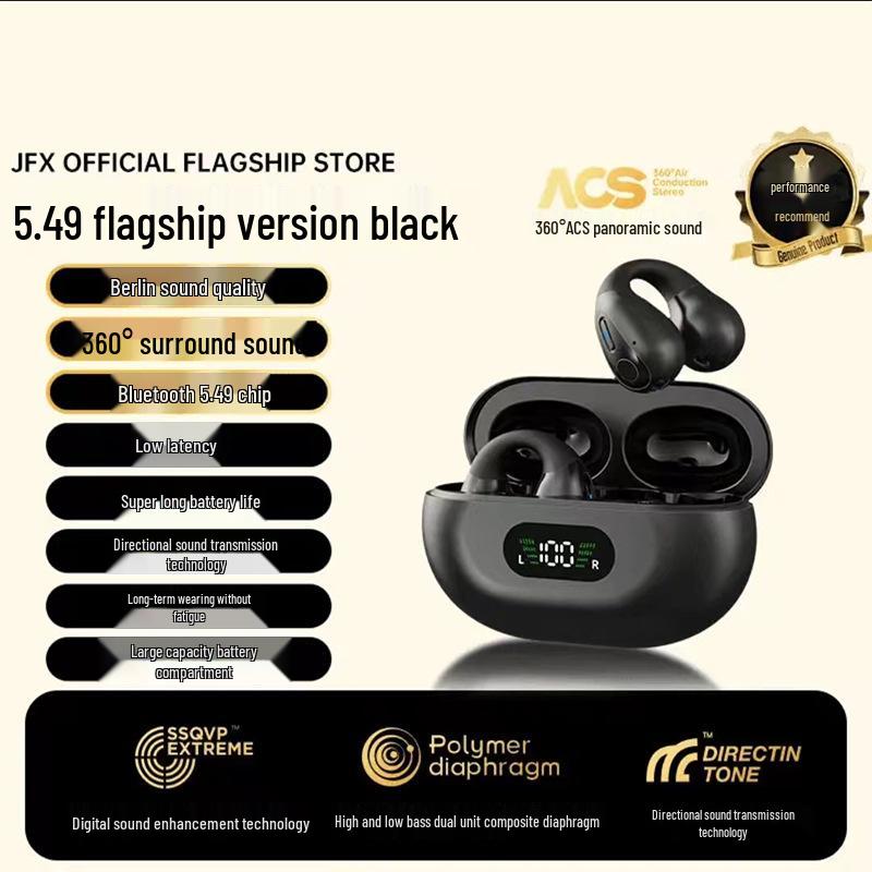 X22 Clip-On Q80 Headphones: 2025 Bluetooth Model with High Sound Quality, Ultra-Long Battery Life, and In-Ear Design.