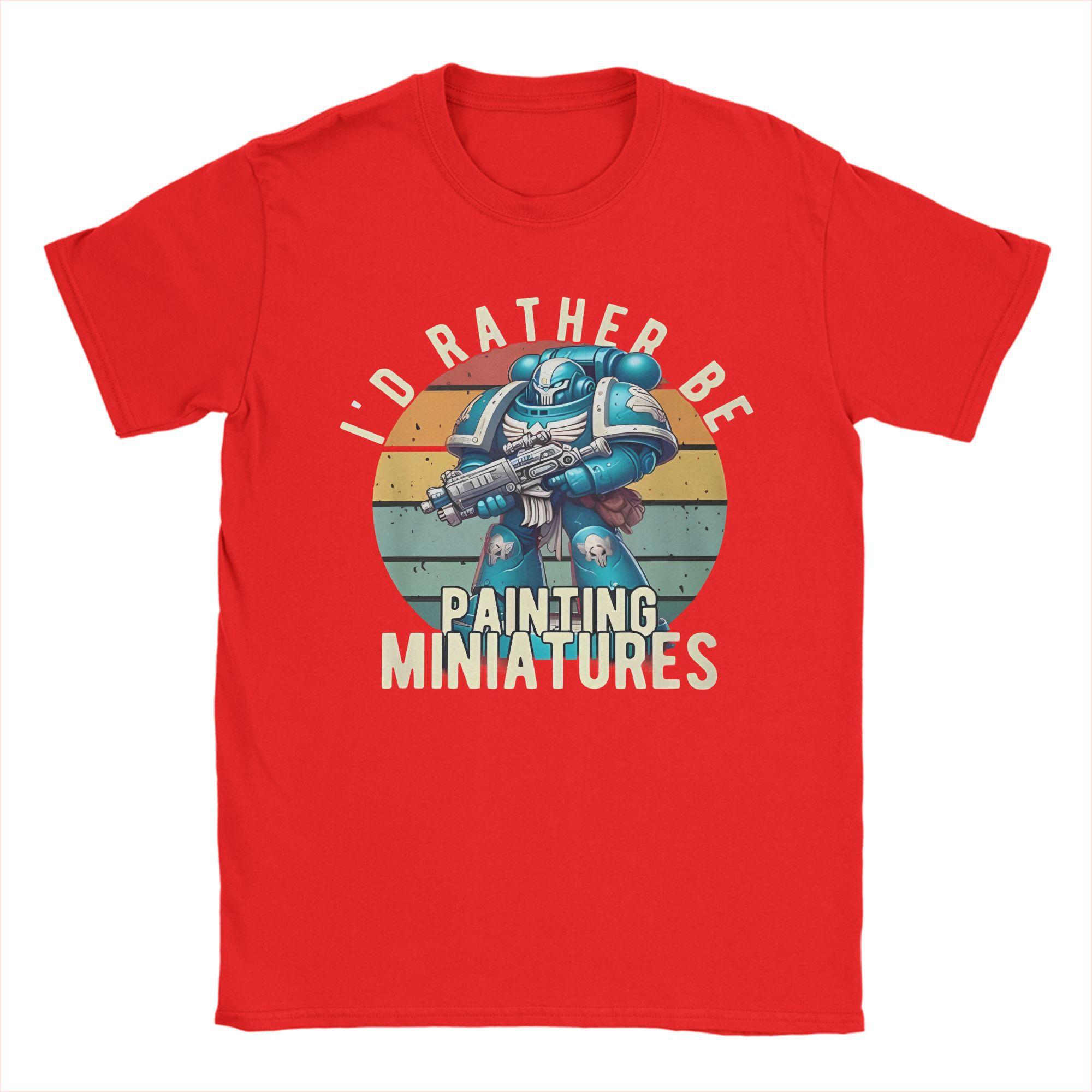 Winter snow Grafische Print Warhammered 40K T-shirt voor Heren Dames Ik Verf Liever Miniaturen 100% Katoenen T-shirts Korte Mouw Tops XXXXXL rood