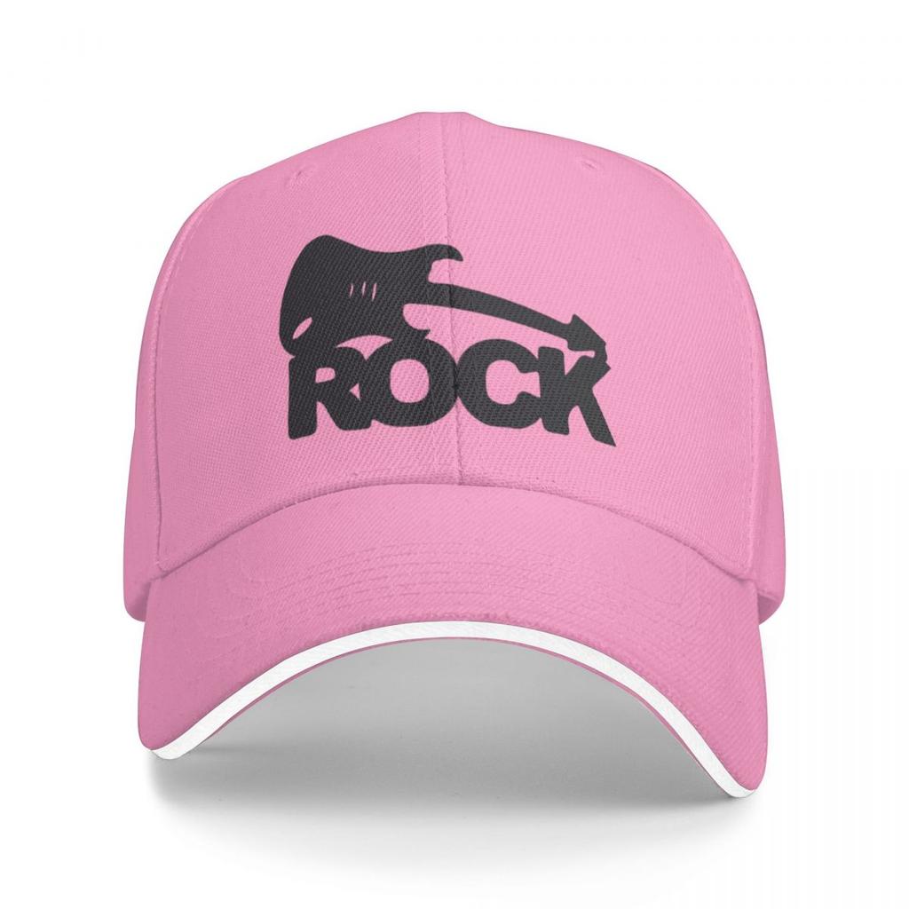 Rock Logo With Guitar Baseball Caps Snapback Baseball Hats Breathable Casual Casquette Outdoor Unisex