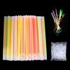 100PCS Bâtons Lumineux Fluorescents, 5 Couleurs Différentes Bracelets Fluos Lumineux pour Carnaval,Fête,Anniversaire