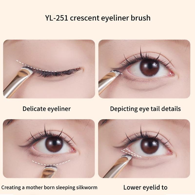 Crescent Eyeshadow Brush Diagonal Eyeliner Brush Draw Outline Eye Makeup Ultra Thin Brush Beauty Tools Precise Detail Brush