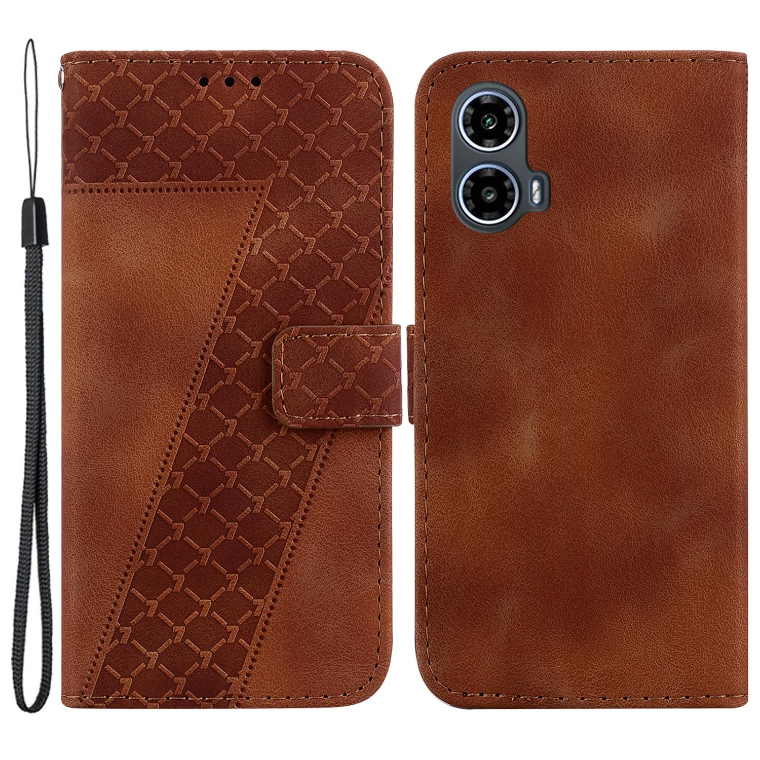 

For Motorola Moto G45 5G/G34 5G Leather Case Imprinted Wallet Stand Smartphone Anti-Drop Cover F