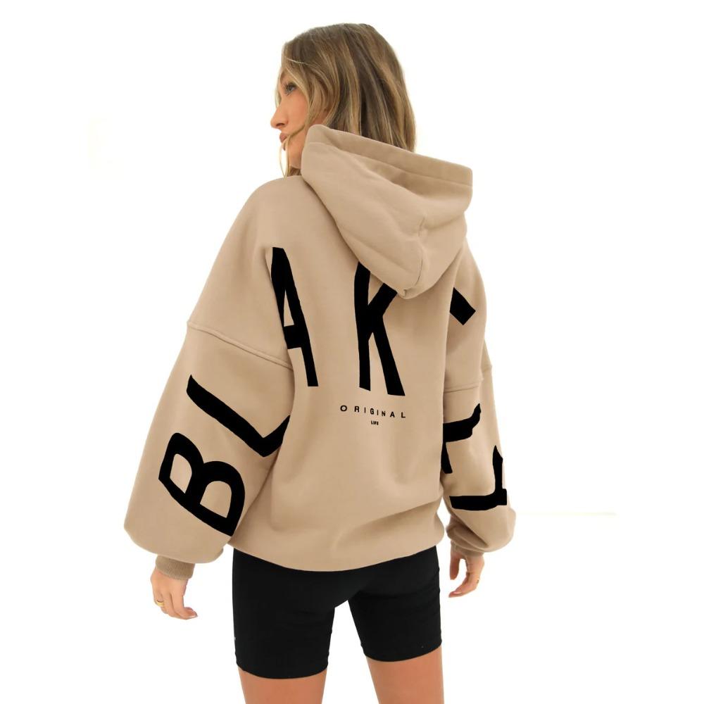 Women's Crew Neck Long Sleeve Letter Printed Oversized Sweatshirt Casual Top