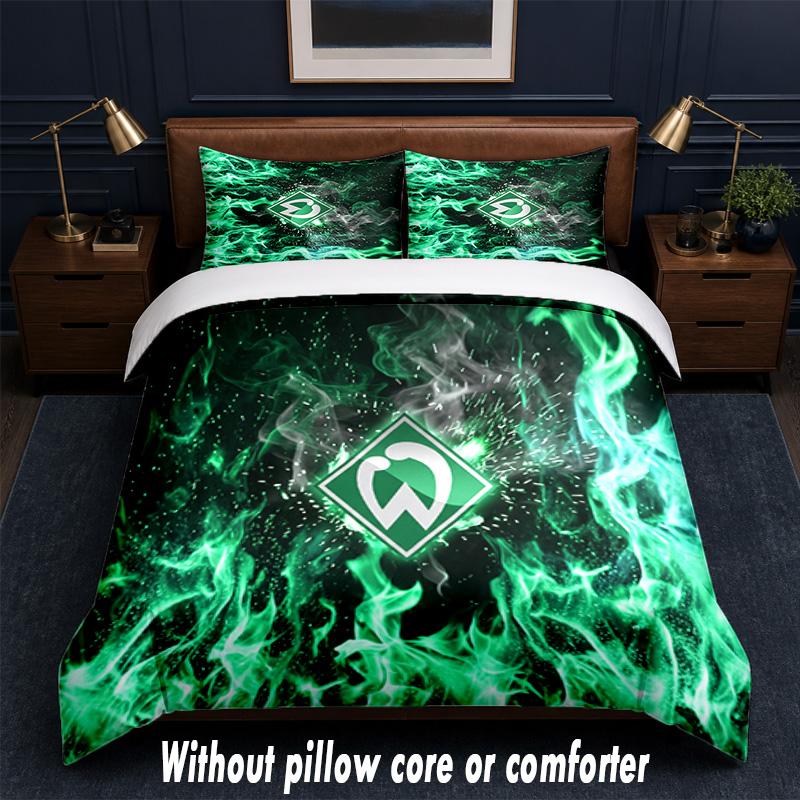 Werder Bremen Football Design Bed Bedding Set 1 Duvet Cover + 2 Pillowcases Soft Breathable Household Bed Linens