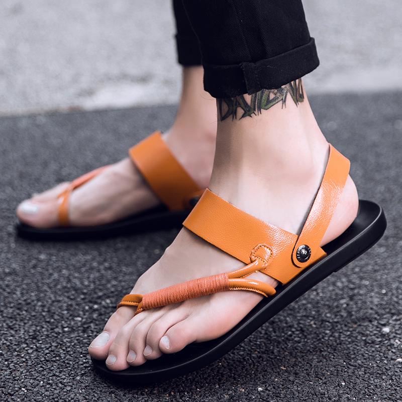 Fashion Men Sandals Casual Men Flat Sandals Outdoor Beach Water Shoes For Men Fashion House Flats Non Slip Ankle Wrap Shoes
