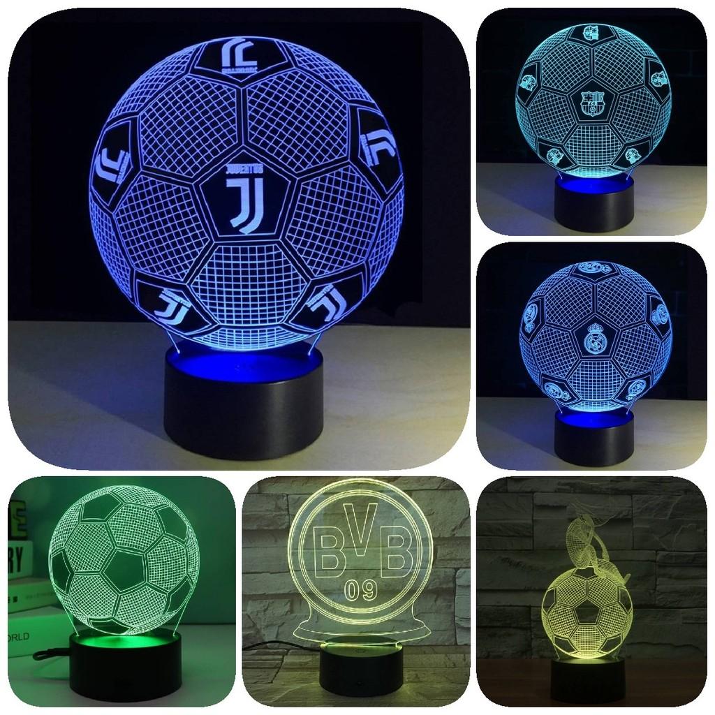 Night Led 3d Light Football Desk Lamp Illuminating Lights 7 Color Remote Gift