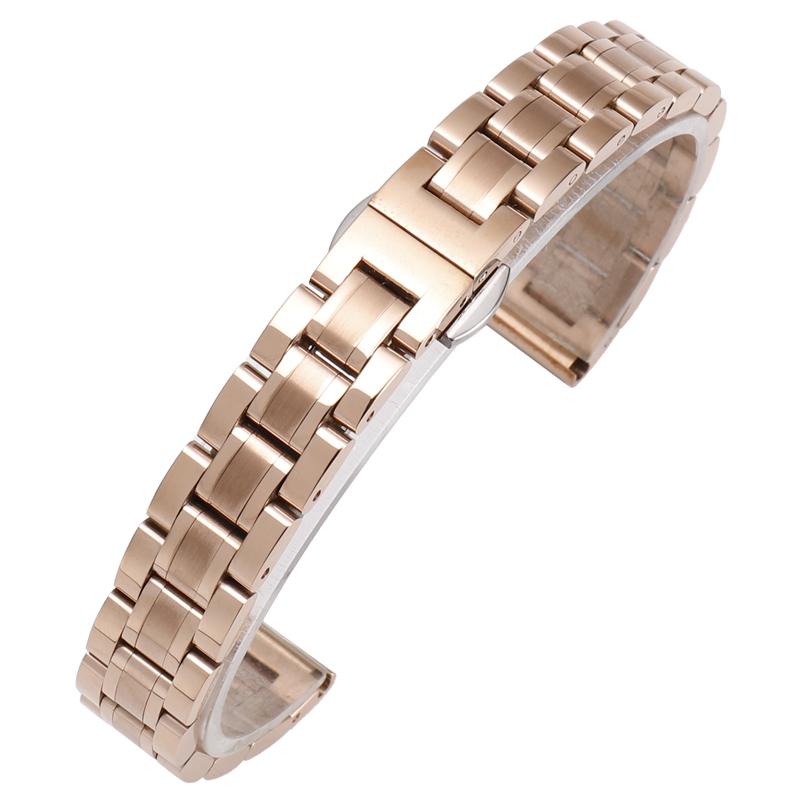 Dla każdej marki 10mm 12mm 14mm 15mm 16mm 17mm 18mm Stal nierdzewna Pasek do zegarka Damska Metalowa bransoleta Pasek damski Akcesoria