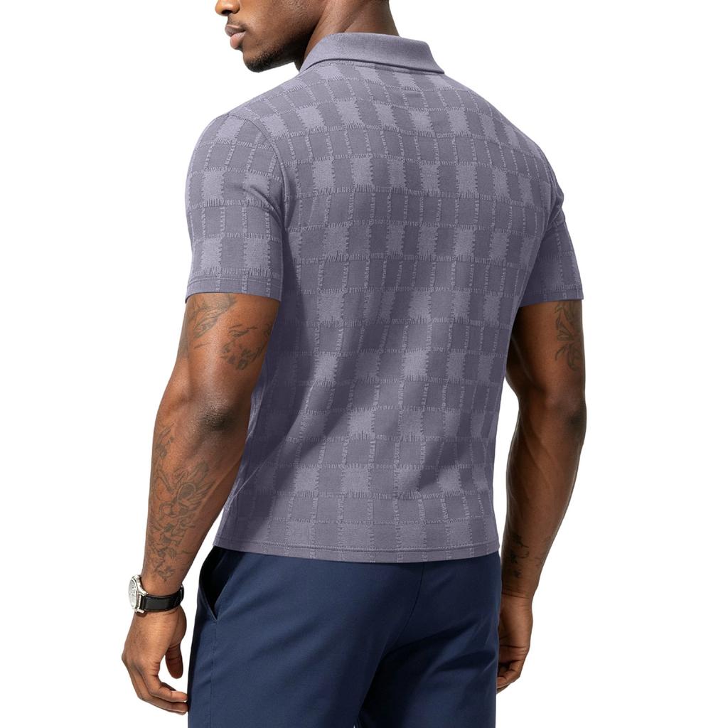 Herren Kariertes Kurzarm-T-Shirt Schnelltrocknend - Leicht, Atmungsaktiv, Kühl - Sport- Und Freizeit-Oberteil