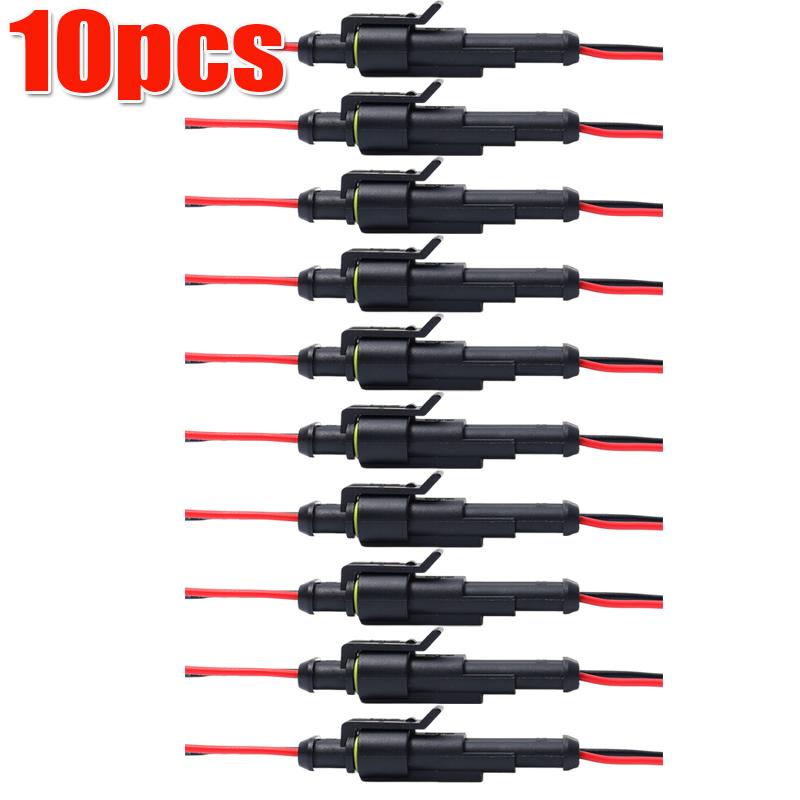 2Pin Automotive Electrical Connector Waterproof Male and Female Plug Cable Car Connector Plug Kit for LED Light Motorcycle Boat