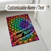 Dog Theme Crystal Velvet Rug Personalized Custom Name Text Soft Floor Mat Home Decor