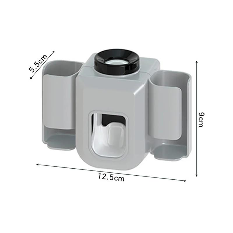 

Настінний автоматичний дозатор зубної пасти Тримач зубної щітки Багатофункціональний тримач електричної зубної щітки для ванної кімнати Punch Free сірий