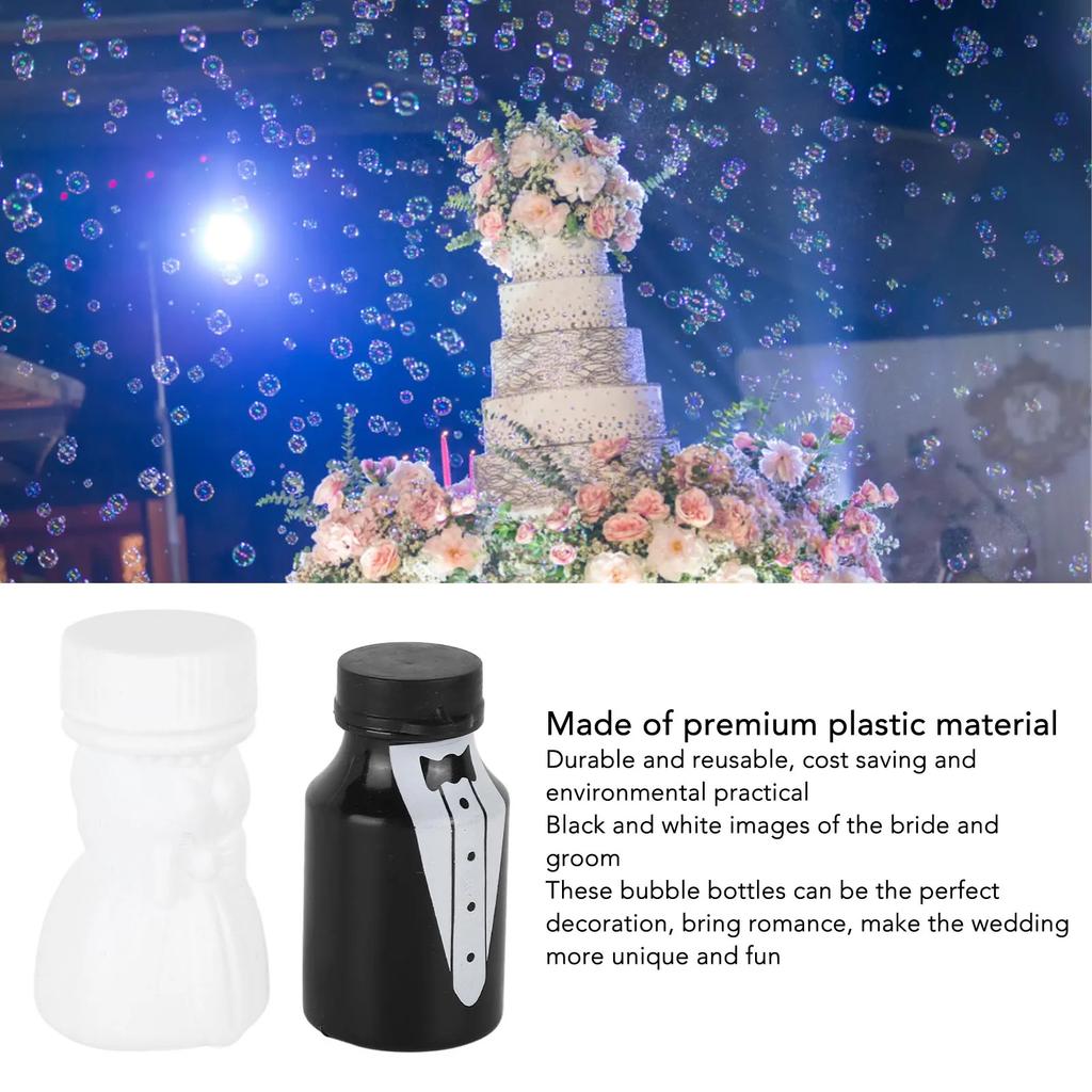 26PCS Wedding Bubble Bottles Bride And Groom Shape Mini Bubble Party Bottle For Anniversary Engagement Bridal Celebration