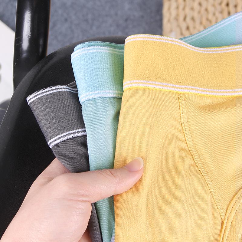 Men's Modal Cotton Mid-Waist Breathable Contrast Color Briefs