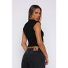 Women European American Style Solid Color Slim Fit Half Turtleneck Sleeveless Sexy Tank Top