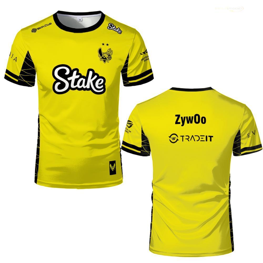 Team Vitality Esports Club University 2025 IEM Cologne Dres CSGO Pro League Major Tréninková Uniforma Unisex Nové Žluté Tričko