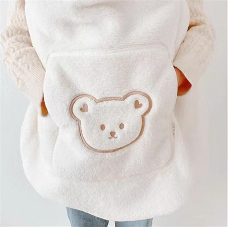 Cartoon Bear Plush Baby Blanket Baby Stroller Windproof Blanket Travel Out Portable Warm Baby Swaddle Blanket