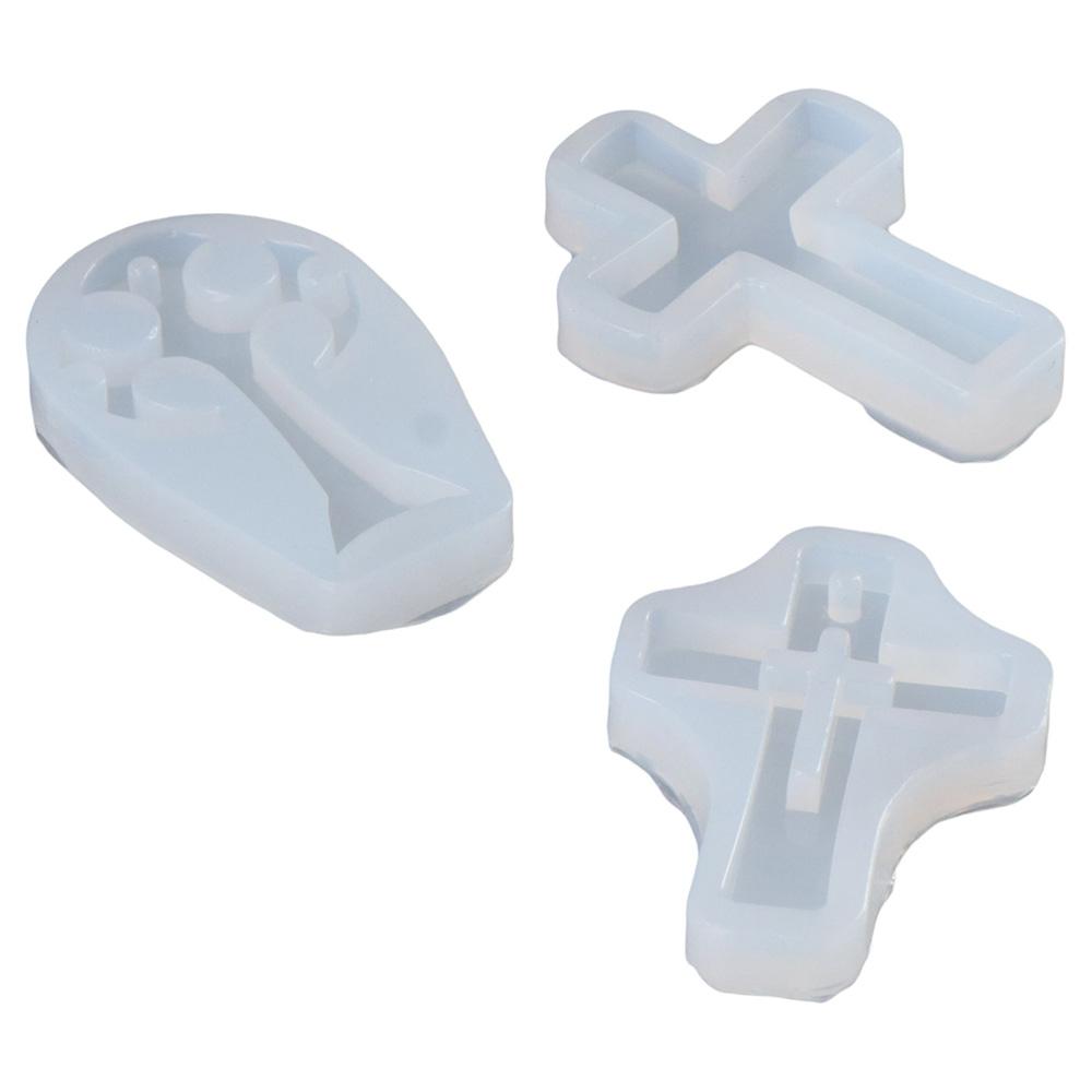 5pcs White Silicone Molds Set Silicone Cross Shape Silicone  Jewelry Making