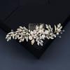 Handmade Pearl Hair Comb For Bride Wedding Updo Floral Leaf Hairpin Xiuhe Suit Headpiece Bridal Dress Accessories