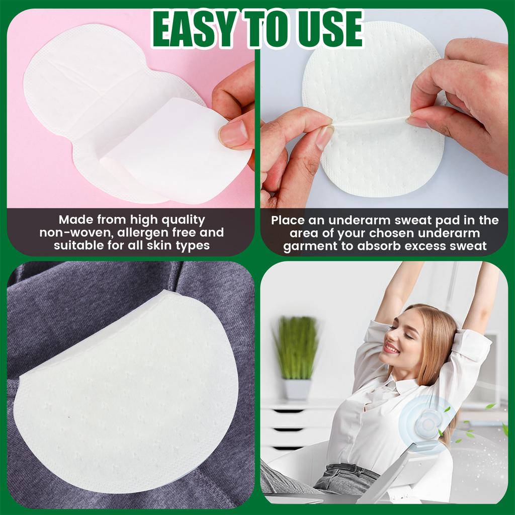 100Pcs Underarm Sweat Pads Non-woven Breathable Ultra-thin Armpit Sweat Pads Summer Disposable Armpit Absorb Sweat Shield Pads