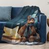 Tuniu Cute Teddy Bear Fleece Blanket for Sofa Bed Room Warm Throw Soft Cozy Gift