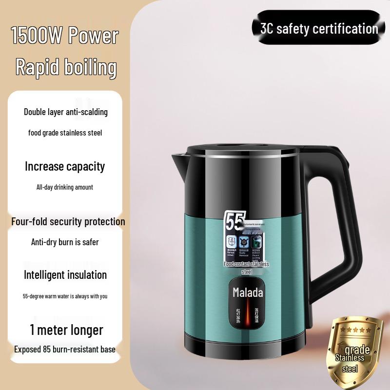 Wanlida 2025 Electric Kettle: Automatic Power-Off, Large Capacity, Insulated Boil, Household Use
