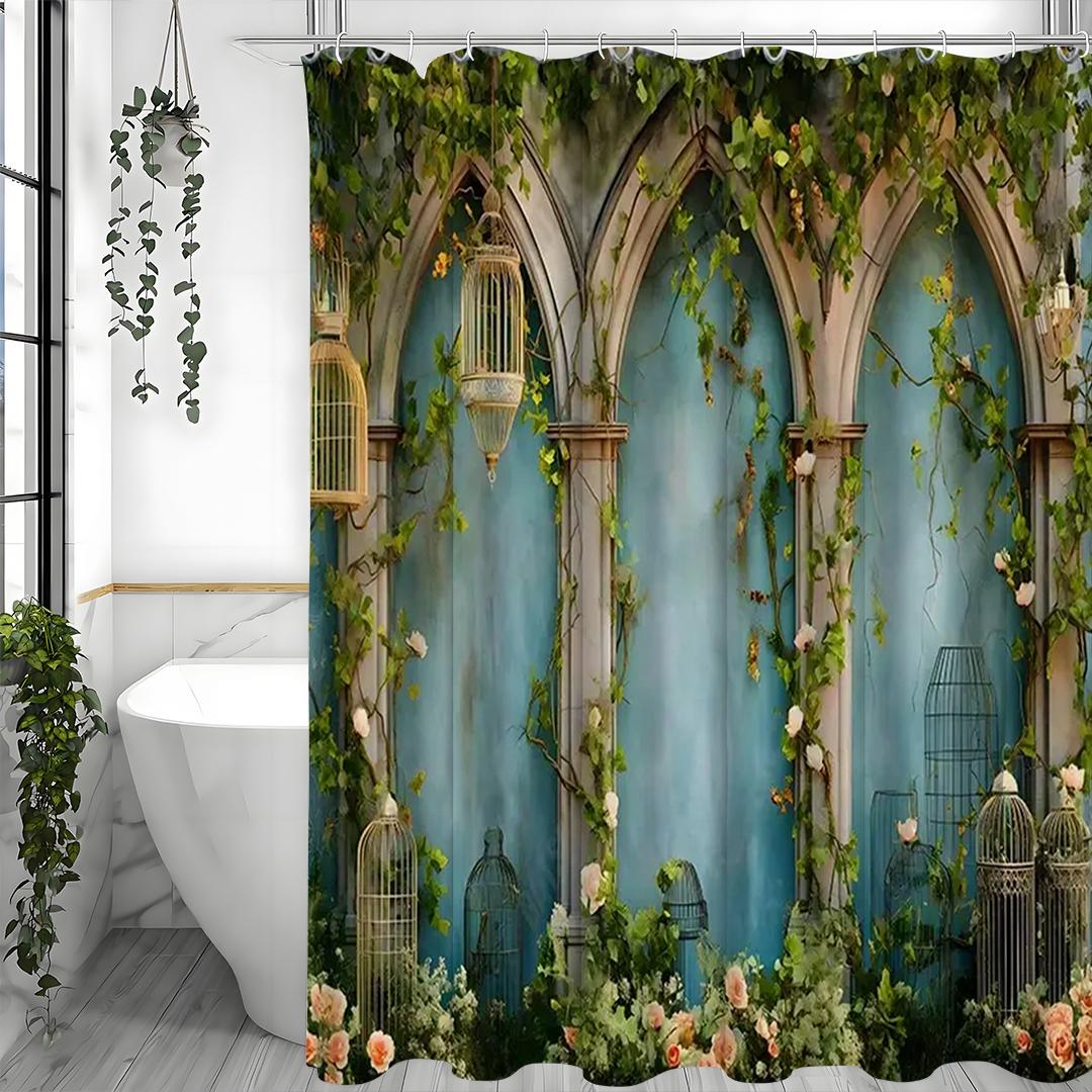 

Шторка для душа с цветами на фоне, свежие и красивые товары для дома, водонепроницаемая, в комплекте 12 крючков 90*180cm