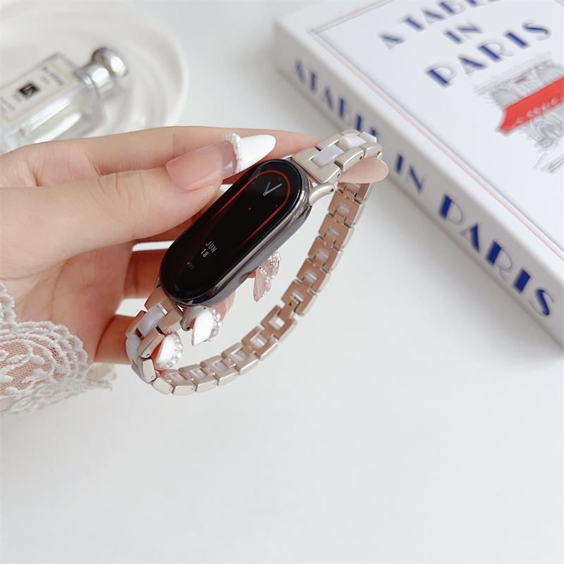 Pulseira de metal para Xiaomi Band 9 8 Pulseira de aço inoxidável Pulseira de substituição para Mi Band 9 Correa Strap Acessórios