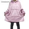 Oversized Thick Fleece Giant TV Blanket Winter Warm Blanket with Sleeves Hoodies Long Sweatshirt Women Hoody Pullover