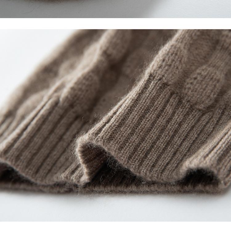 Dammössa med flätstickning i ren kashmir för öronen, för höst- och vintermode