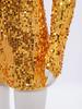 Kids Girls Jazz Dance Halter Dress Sleeveless Strappy Back Invisible Zipper Sparkling Sequins with 1 Pair Gloves for Stage Performance