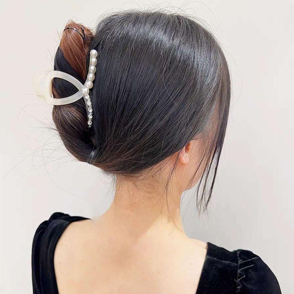 

Hair Styling Tool Women Large Shark Clip Korean Style Hair Clip Girl Cross Hair Claw Hair Grip Clip