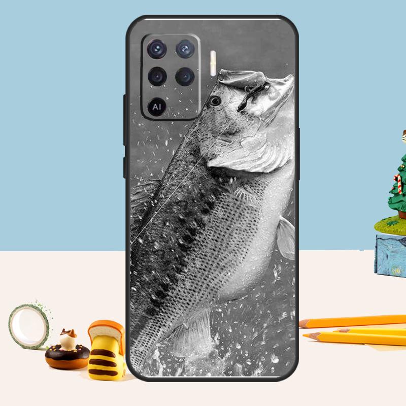 Bass Fishing Case For Oppo A54 A74 A94 A80 A60 A40 A18 A38 A58 A78 A98 A96 A76 A16 A15 A17 A57 A5 A6 Pro