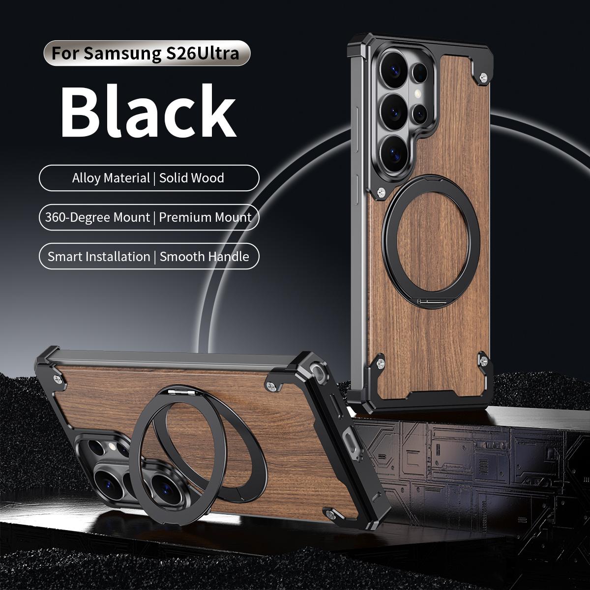 Walnut Solid Wood Magnetic Metal Frameless