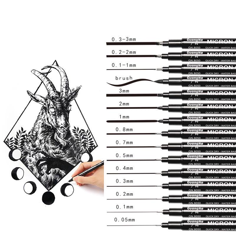 Wide 8050 Waterproof Refillable Technical Drawing Pen for Manga and Sketching