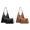 Handbag for Women PU Leather Adjustable Strap Crossbody Bag Solid Underarm Bag Slouchy Tote Purse for Travel Commuting
