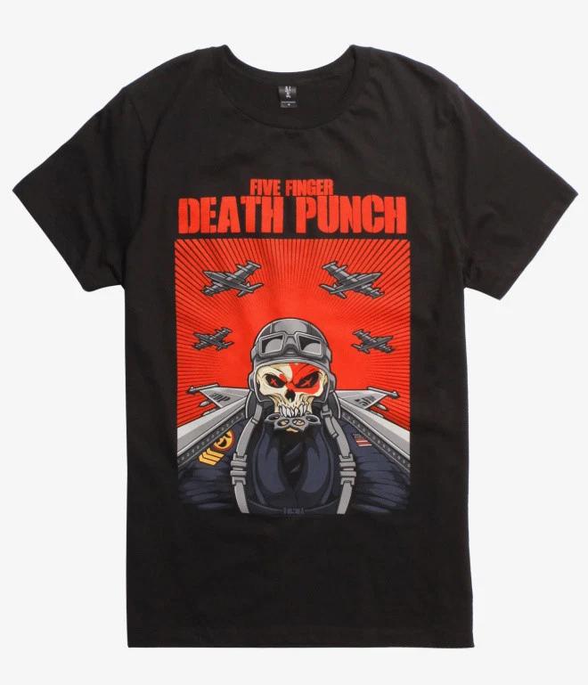 Five Finger Death Punch 5FDP SKULL PILOT T-Shirt NEW Authentic & Official L
