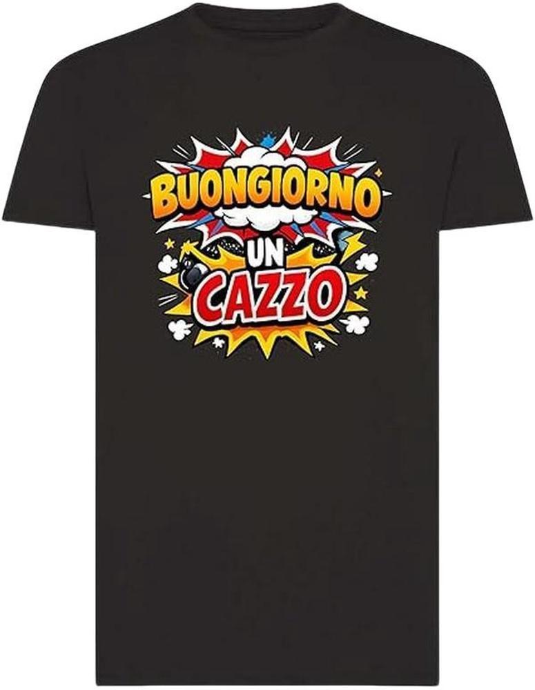 Funny Italian Good Morning Un Cazzo Cotton Tshirt Casual Summer Streetwear Retro Vintage Pop Art Hip Hop Cool Graphic Tee