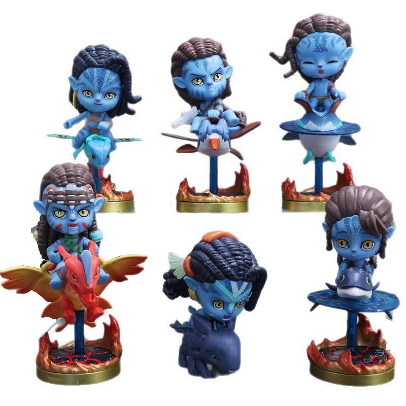 

6 Avatar 2: The Way of Water Figures - Large Head Chibi Style Jack, Sam and Neelix Trendy Toys Car Dashboard Home Decor
