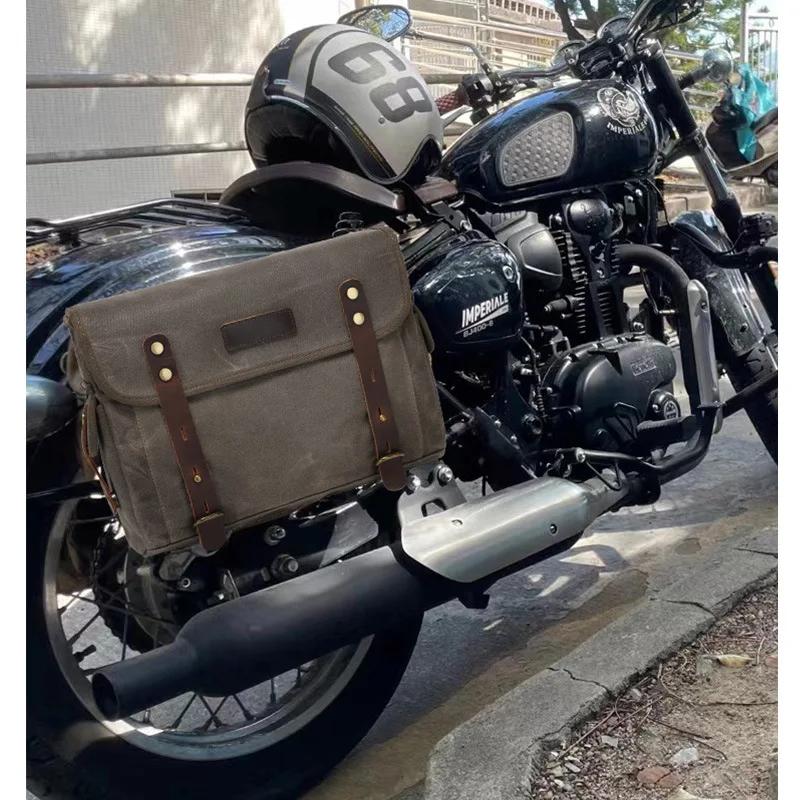 Detachable Motorcycle Bag Waterproof Luggage Bag Saddle Riding Gear Single Shoulder Slant Cross Leather Head Layer