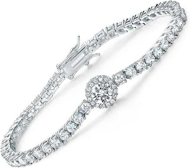 S925 Silver 6mm Zircon Tennis Bracelet Fashion Design