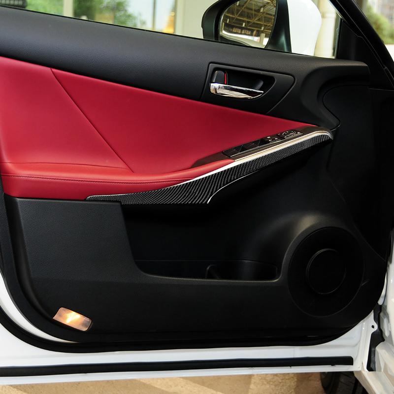Carbon Fiber Car Accessories Door Decorative Panel Modified Interior Cover Sticker Trim For Lexus IS250 IS350 300H 2013-